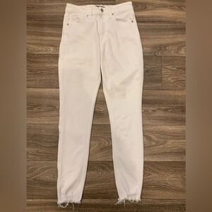 Just USA White Skinny Jeans Raw Edge Size 4